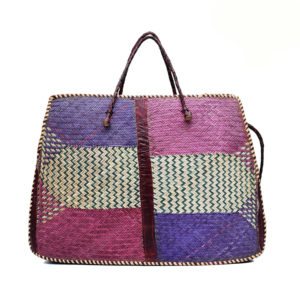 Multi-coloured Raffia Tote Bag