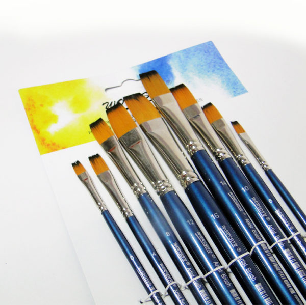 Worison Artist 9pcs Flat Paintbrush Set