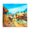 35x35' Village Scene Acrylic Painting