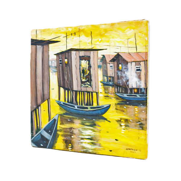 22x21' Makoko Waterfront Acrylic Painting