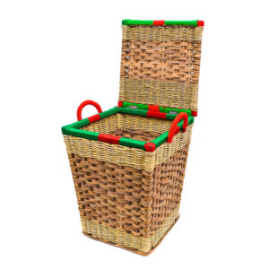 Mini Handwoven Cane Basket with Lid