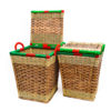 Mini Handwoven Cane Basket with Lid