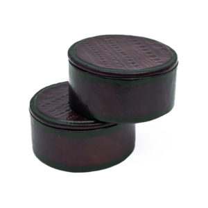 Round African Mini Leather Box