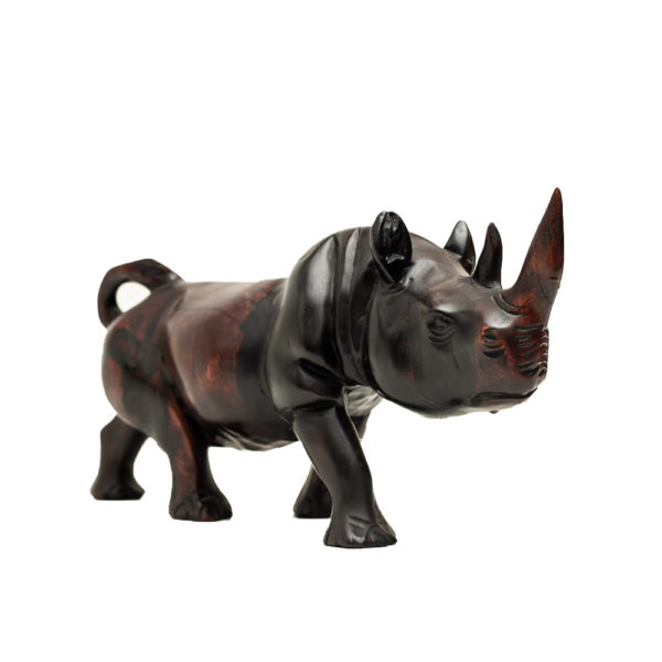 Decorative Ebony Wood Rhino Sculpt