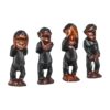 4-Wise Monkeys Wooden Sculpts