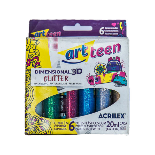 Acrilex Art Teen 6pcs 3D Glitter Set (3)