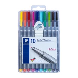 Steadtler 0.3mm 10pcs Triplus Fineliner Pen Set