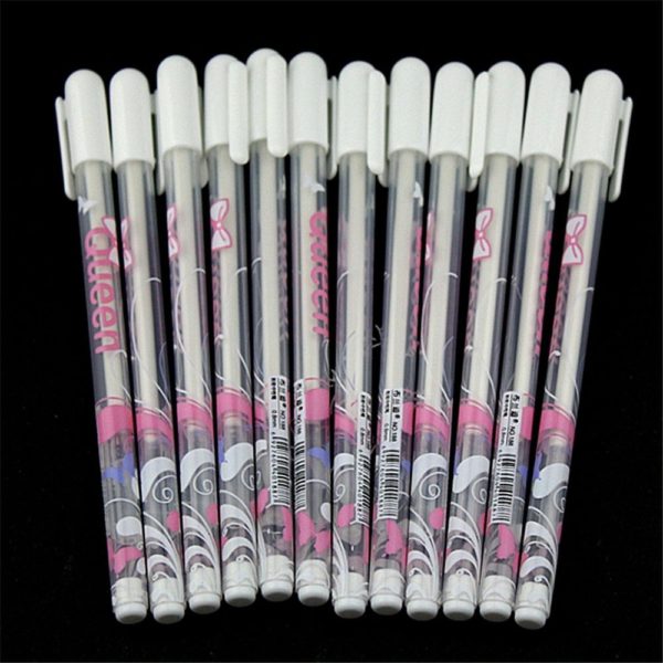 Queens White Gel Pen Set