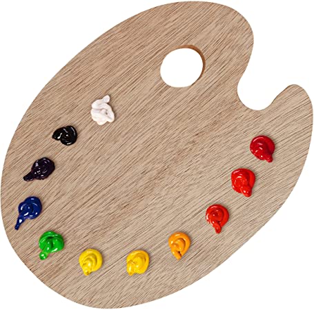 Wooden Oval-Shaped Artist Painting Palette