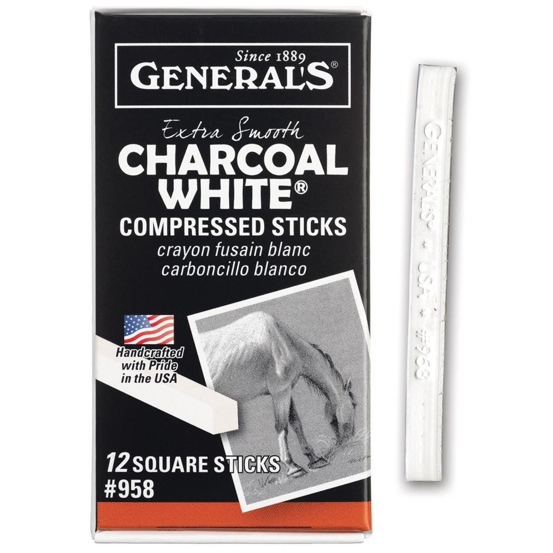 General's Charcoal White Compressed Sticks