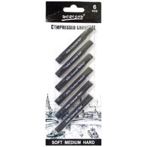 6pcs Worison Compressed Charcoal Sticks